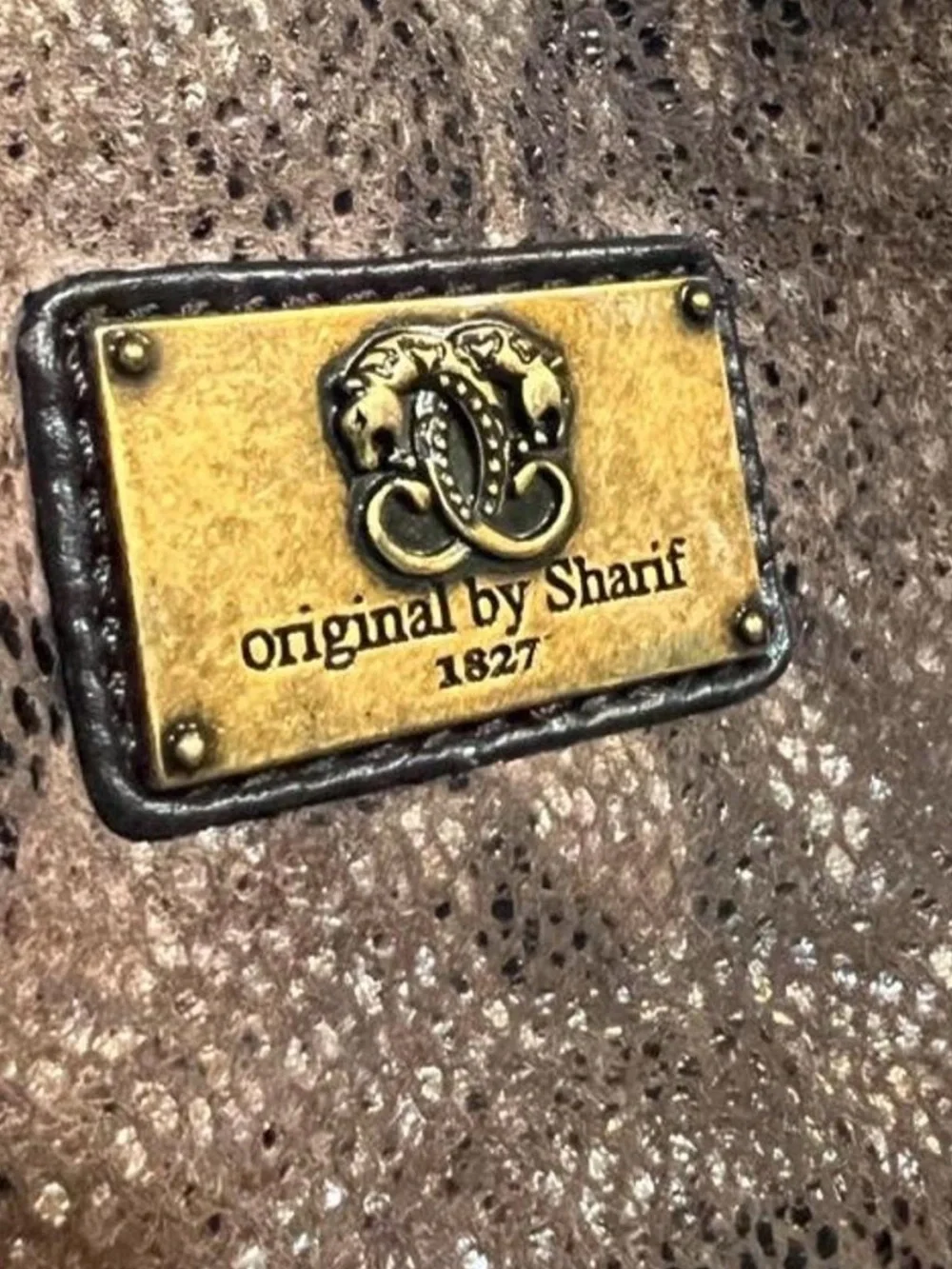 Vintage Y2K Sharif Brown Snake-Print Hobo Bag with Braided Handles